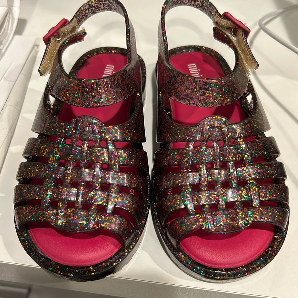 Mini Melissa rainbow sandals EUC toddler size 8